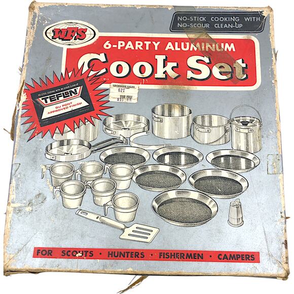 WFS 6-Party Aluminum Cook Set Portable - Vintage 90s - Picture 1 of 12